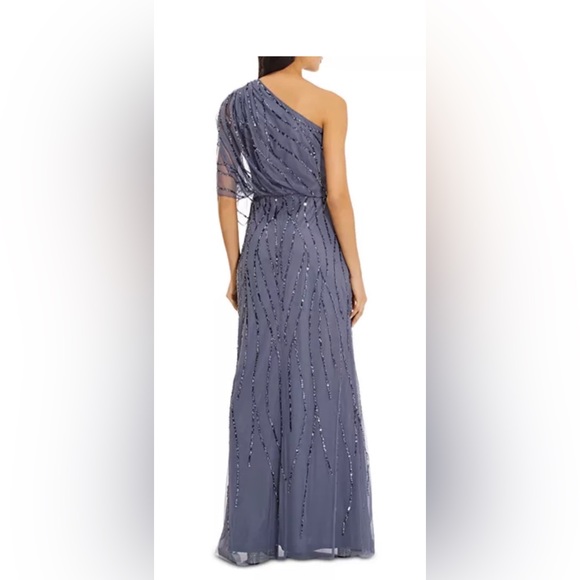 Adrianna Papell- One Shoulder Beaded Dress - Picture 2 of 2
